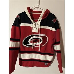 Carolina Hurricanes Superior'47 Lacer Hoodie Small Retro Hockey NHL Red White